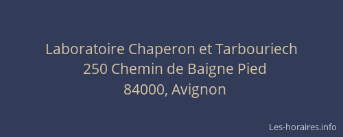 Laboratoire Chaperon et Tarbouriech