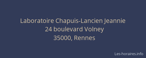 Laboratoire Chapuis-Lancien Jeannie