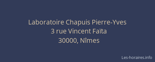 Laboratoire Chapuis Pierre-Yves