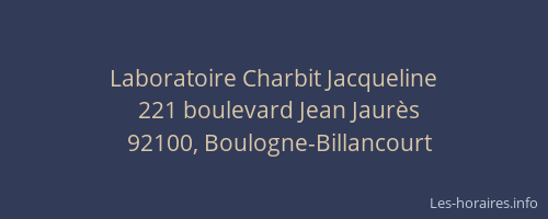 Laboratoire Charbit Jacqueline