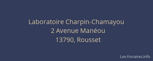Laboratoire Charpin-Chamayou