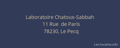 Laboratoire Chatoux-Sabbah