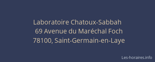 Laboratoire Chatoux-Sabbah
