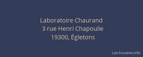 Laboratoire Chaurand