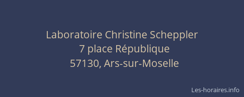 Laboratoire Christine Scheppler