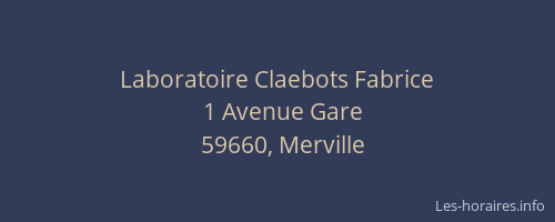 Laboratoire Claebots Fabrice
