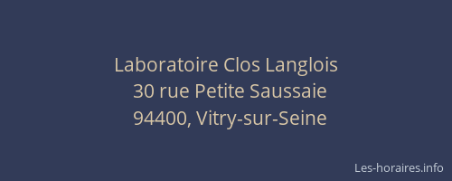 Laboratoire Clos Langlois