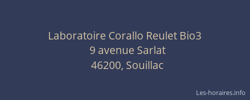 Laboratoire Corallo Reulet Bio3