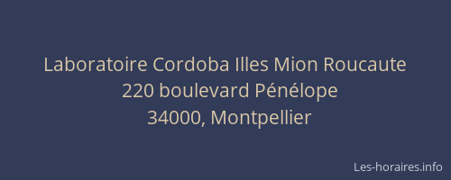 Laboratoire Cordoba Illes Mion Roucaute