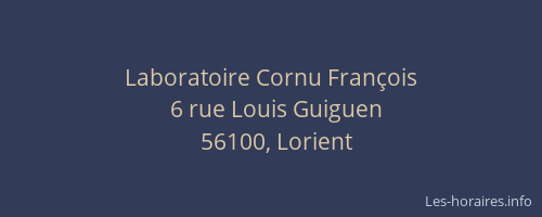 Laboratoire Cornu François