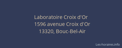 Laboratoire Croix d'Or