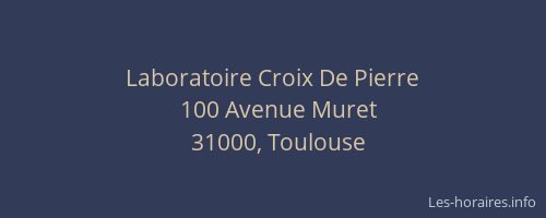 Laboratoire Croix De Pierre