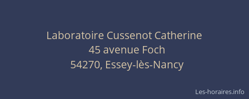 Laboratoire Cussenot Catherine