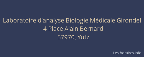 Laboratoire d'analyse Biologie M&eacute;dicale Girondel