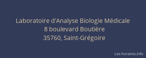 Laboratoire d'Analyse Biologie Médicale