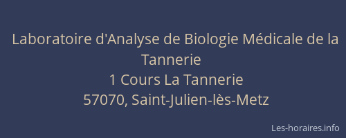 Laboratoire d'Analyse de Biologie Médicale de la Tannerie