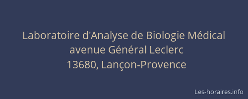 Laboratoire d'Analyse de Biologie Médical