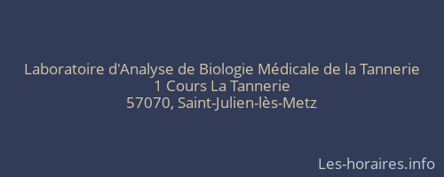 Laboratoire d'Analyse de Biologie Médicale de la Tannerie