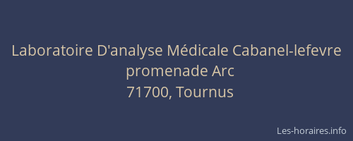 Laboratoire D'analyse M&eacute;dicale Cabanel-lefevre