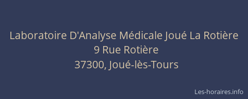 Laboratoire D'Analyse M&eacute;dicale Jou&eacute; La Roti&egrave;re