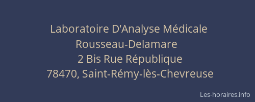 Laboratoire D'Analyse Médicale Rousseau-Delamare