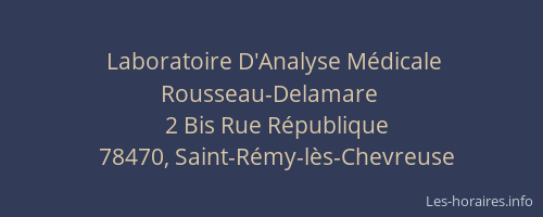 Laboratoire D'Analyse M&eacute;dicale Rousseau-Delamare