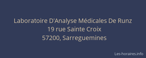 Laboratoire D'Analyse M&eacute;dicales De Runz