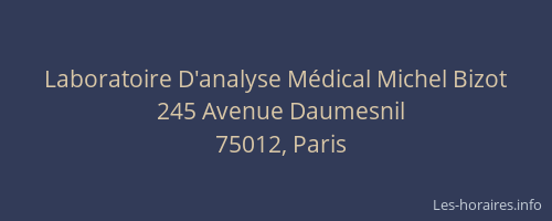 Laboratoire D'analyse Médical Michel Bizot