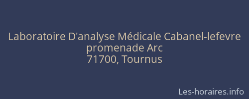 Laboratoire D'analyse Médicale Cabanel-lefevre