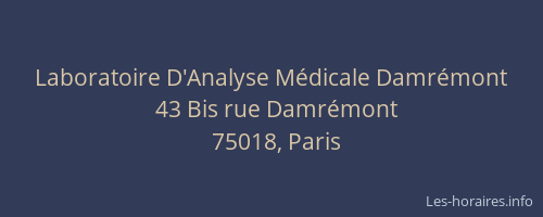 Laboratoire D'Analyse Médicale Damrémont