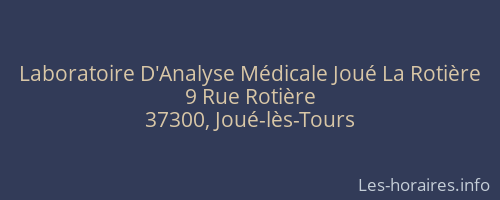 Laboratoire D'Analyse Médicale Joué La Rotière