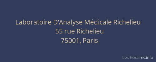 Laboratoire D'Analyse Médicale Richelieu