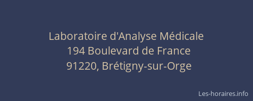 Laboratoire d'Analyse Médicale