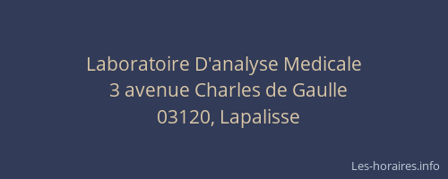 Laboratoire D'analyse Medicale