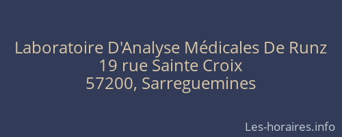 Laboratoire D'Analyse Médicales De Runz