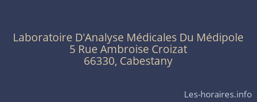 Laboratoire D'Analyse Médicales Du Médipole