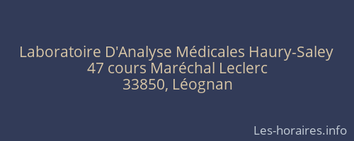 Laboratoire D'Analyse Médicales Haury-Saley