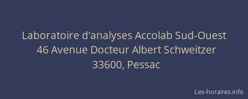 Laboratoire d'analyses Accolab Sud-Ouest