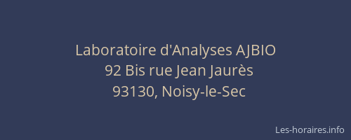 Laboratoire d'Analyses AJBIO
