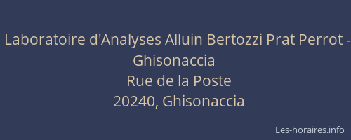 Laboratoire d'Analyses Alluin Bertozzi Prat Perrot - Ghisonaccia