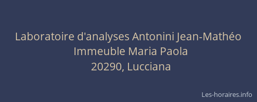 Laboratoire d'analyses Antonini Jean-Mathéo