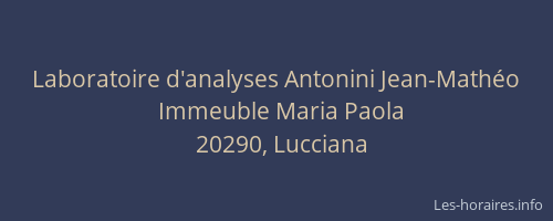 Laboratoire d'analyses Antonini Jean-Math&eacute;o