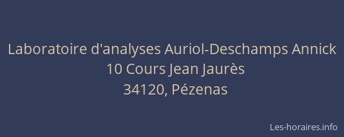 Laboratoire d'analyses Auriol-Deschamps Annick