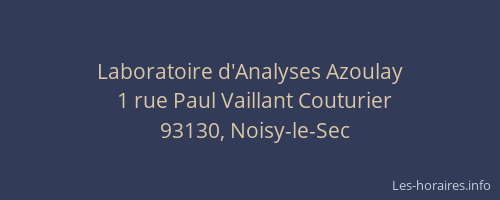 Laboratoire d'Analyses Azoulay