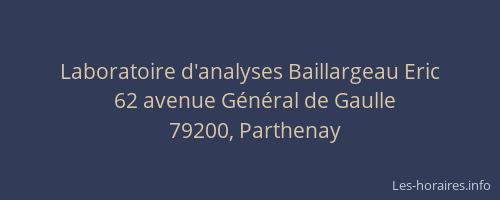 Laboratoire d'analyses Baillargeau Eric