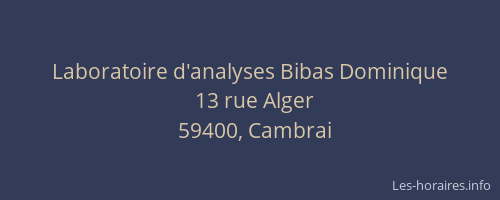 Laboratoire d'analyses Bibas Dominique