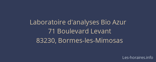 Laboratoire d'analyses Bio Azur