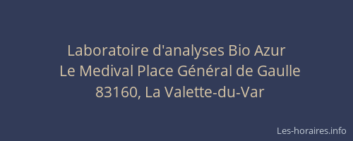 Laboratoire d'analyses Bio Azur