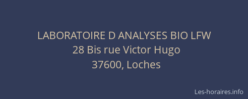 LABORATOIRE D ANALYSES BIO LFW