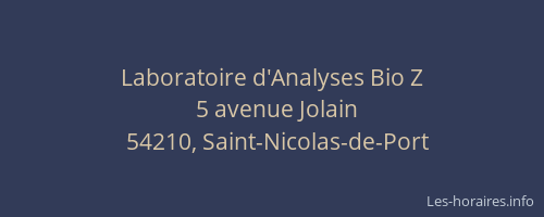 Laboratoire d'Analyses Bio Z